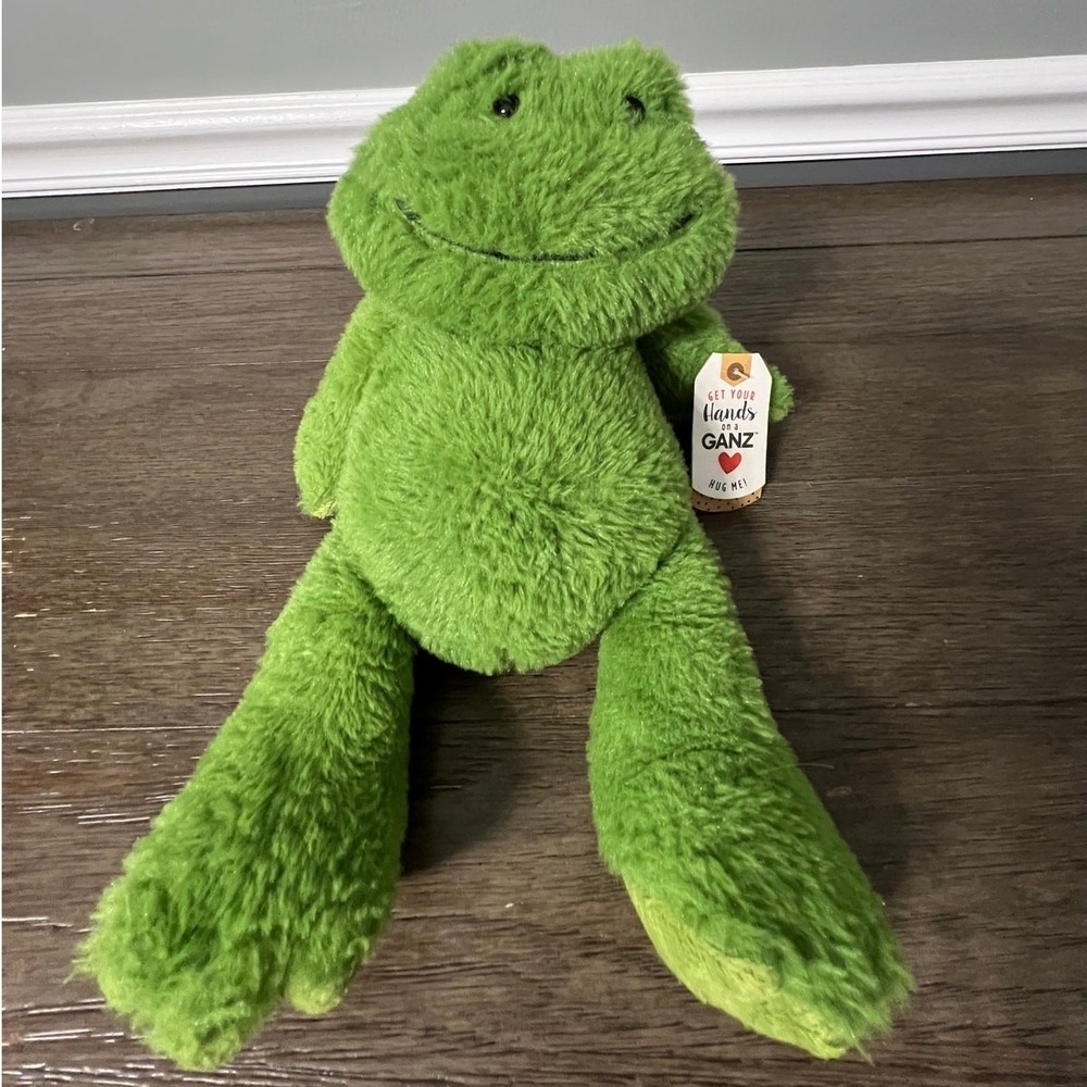 Ganz Frederic Frog Floppy Plush Stuffed Animal Toy Green 12 Inch NWT